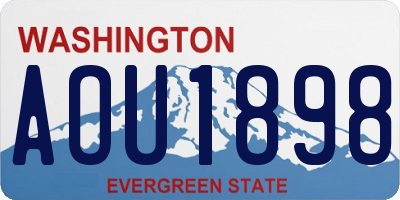 WA license plate AOU1898