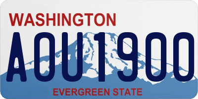 WA license plate AOU1900