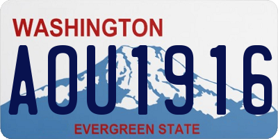 WA license plate AOU1916