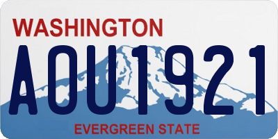 WA license plate AOU1921