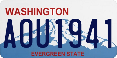 WA license plate AOU1941