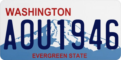 WA license plate AOU1946