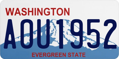 WA license plate AOU1952
