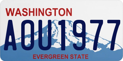 WA license plate AOU1977