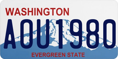 WA license plate AOU1980