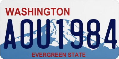 WA license plate AOU1984