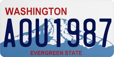 WA license plate AOU1987