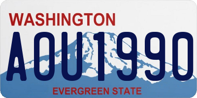 WA license plate AOU1990
