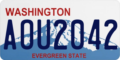 WA license plate AOU2042