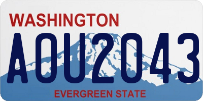 WA license plate AOU2043
