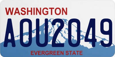 WA license plate AOU2049