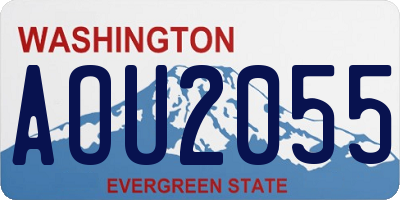 WA license plate AOU2055