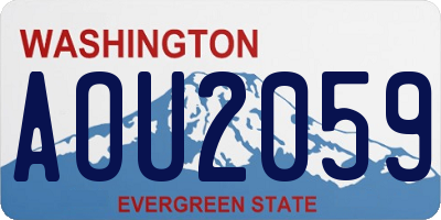 WA license plate AOU2059
