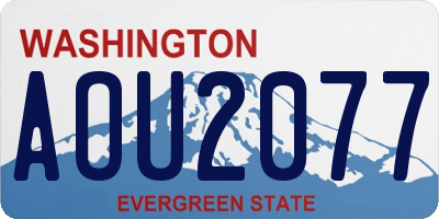 WA license plate AOU2077