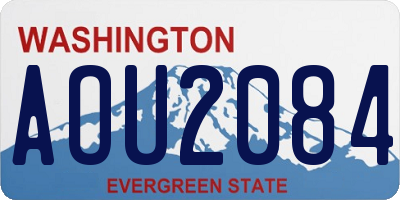 WA license plate AOU2084