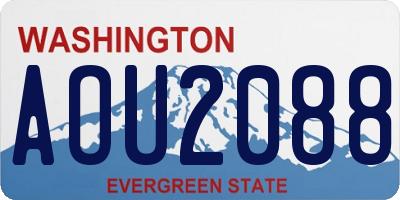 WA license plate AOU2088