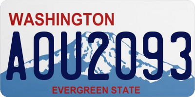 WA license plate AOU2093