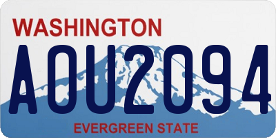 WA license plate AOU2094