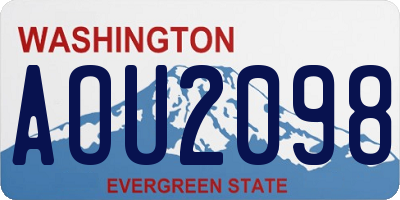 WA license plate AOU2098