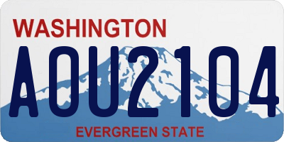 WA license plate AOU2104