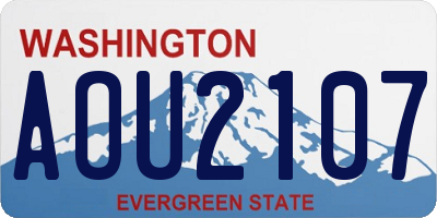 WA license plate AOU2107