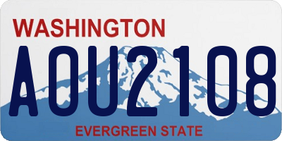 WA license plate AOU2108