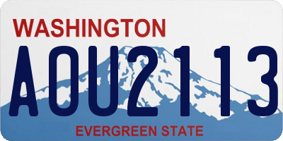 WA license plate AOU2113