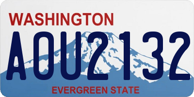 WA license plate AOU2132