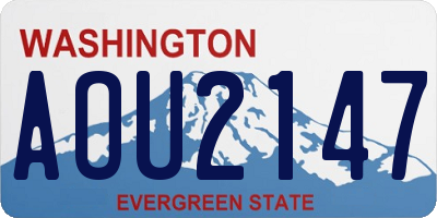 WA license plate AOU2147