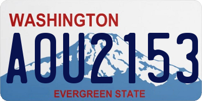 WA license plate AOU2153
