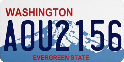 WA license plate AOU2156