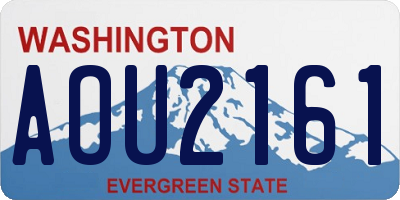 WA license plate AOU2161