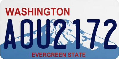 WA license plate AOU2172