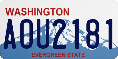 WA license plate AOU2181
