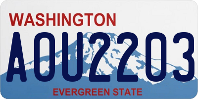 WA license plate AOU2203