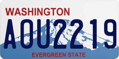 WA license plate AOU2219