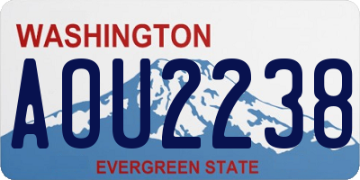 WA license plate AOU2238