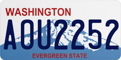 WA license plate AOU2252