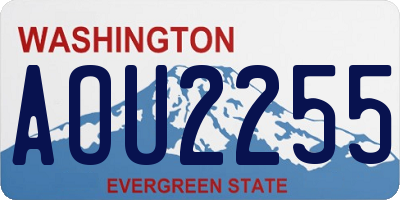 WA license plate AOU2255