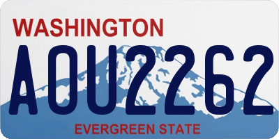 WA license plate AOU2262