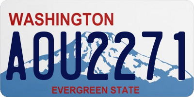 WA license plate AOU2271
