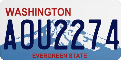 WA license plate AOU2274