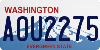 WA license plate AOU2275
