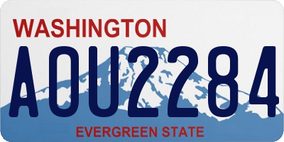 WA license plate AOU2284