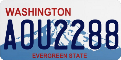 WA license plate AOU2288