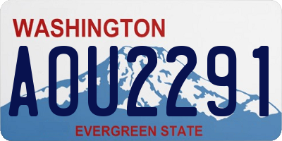 WA license plate AOU2291