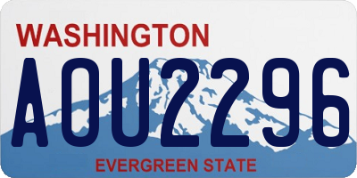 WA license plate AOU2296