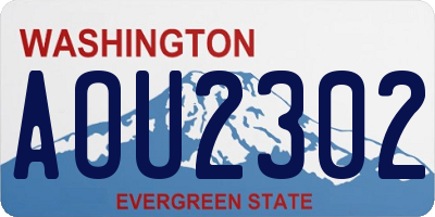 WA license plate AOU2302