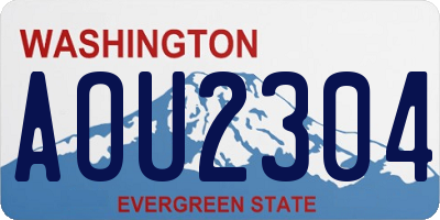 WA license plate AOU2304