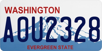 WA license plate AOU2328